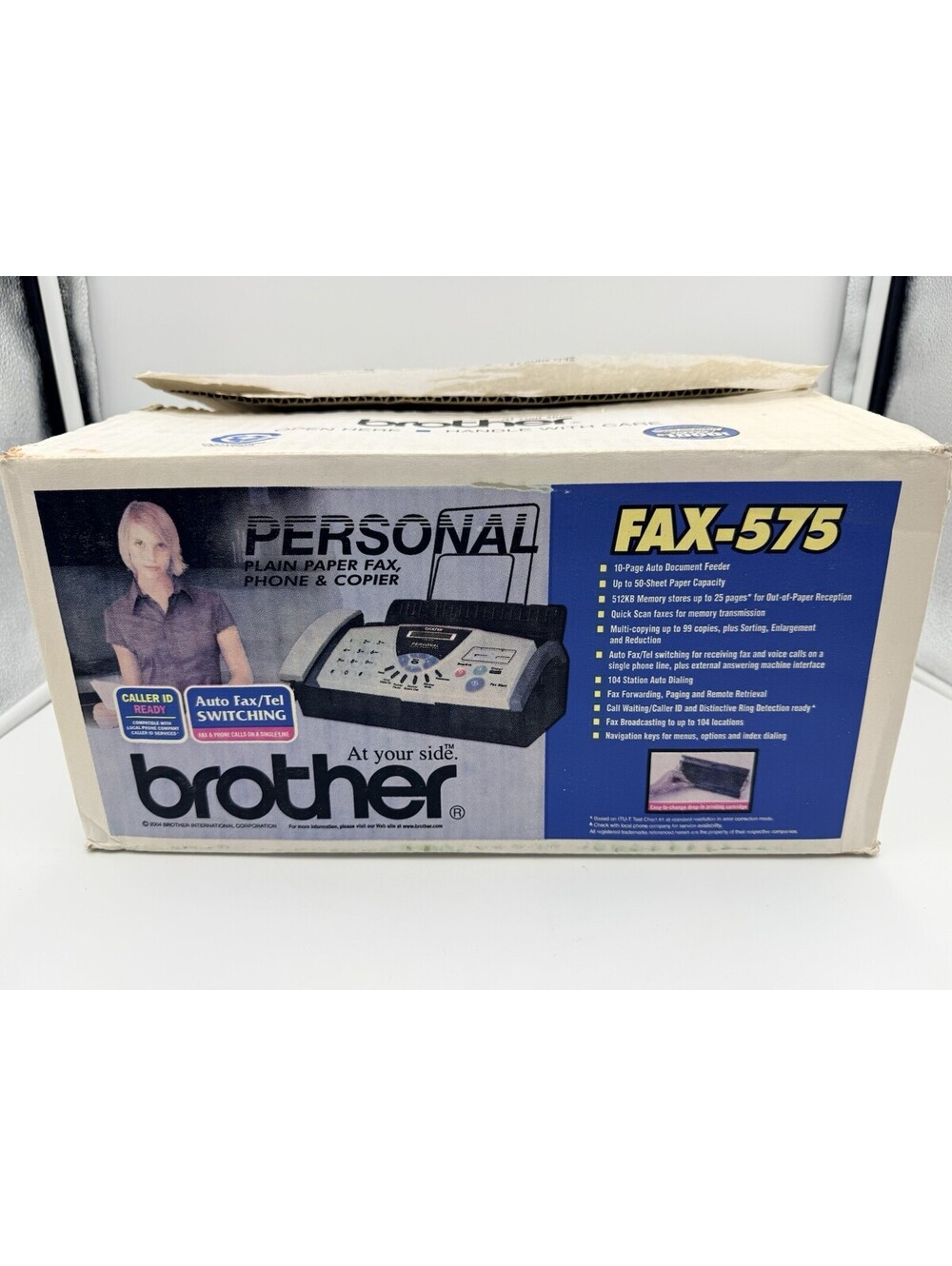 Brother FAX-575 Personal Paper Fax Machine Phone & Copier With Manual Box